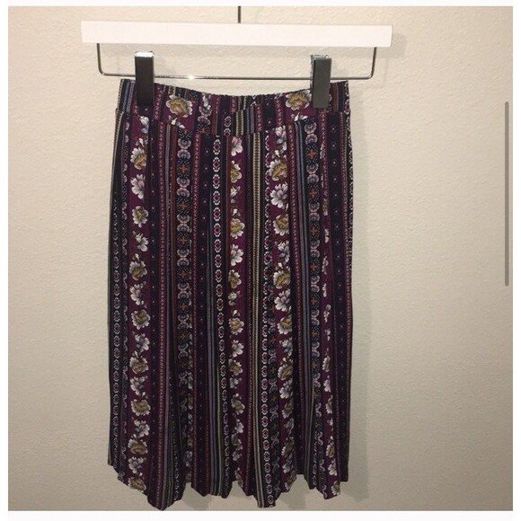 Art Class Girls Pleated Midi Skirt Size 6/ 6x Floral Fall Bohemian church boho - Picture 4 of 6